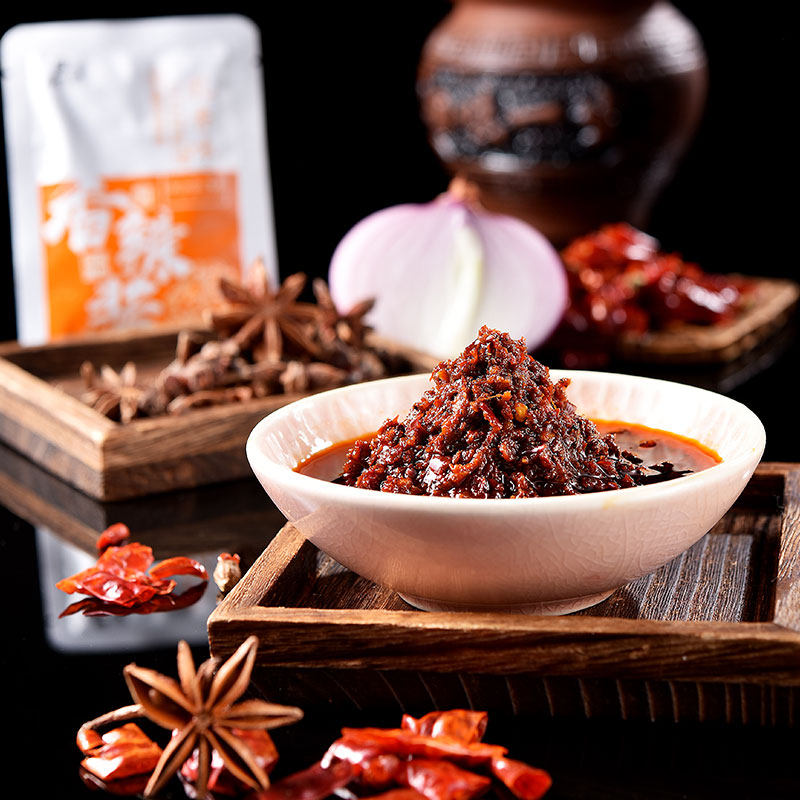 辣酱香辣易中餐拌面剁椒调味品调料炒菜拌饭6袋酱类调料