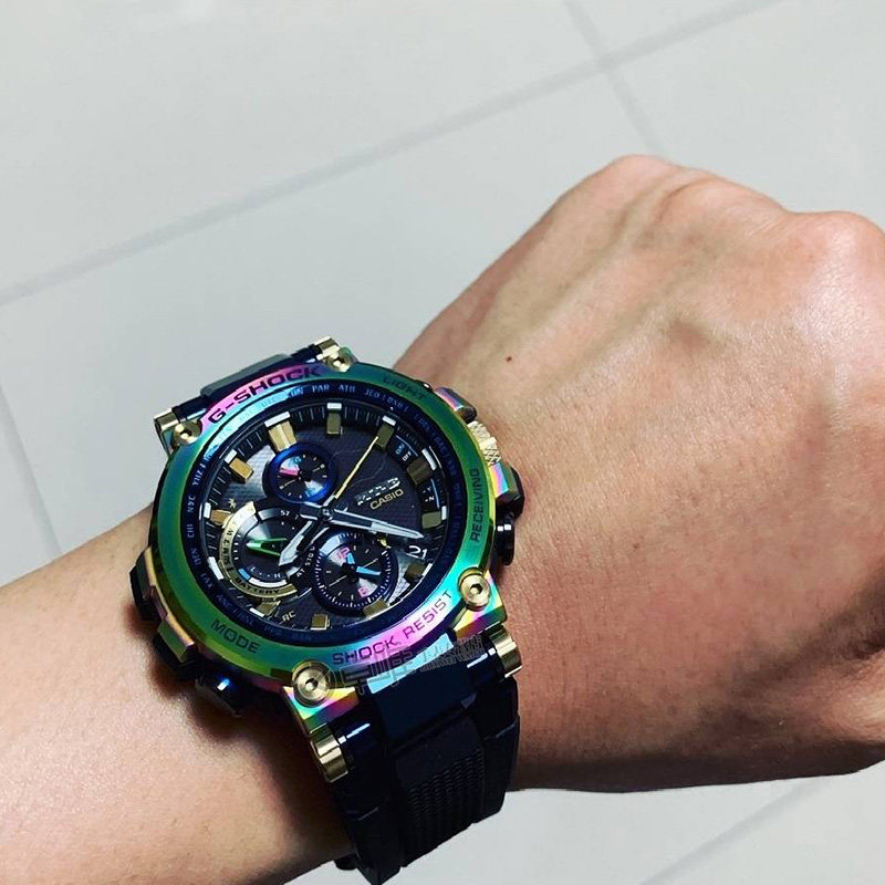 卡西欧gshockmtg20周年联名款男表彩虹表圈mtgb1000rb