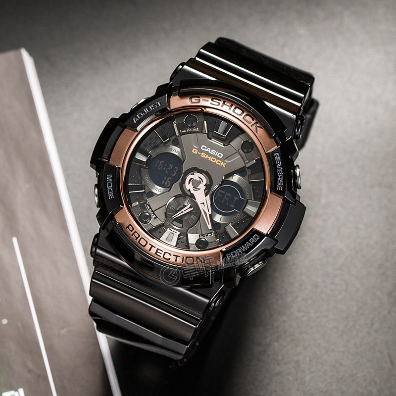 casio卡西欧运动防水防震手表g-shock金色玫瑰ga-200rg-1a日韩腕表