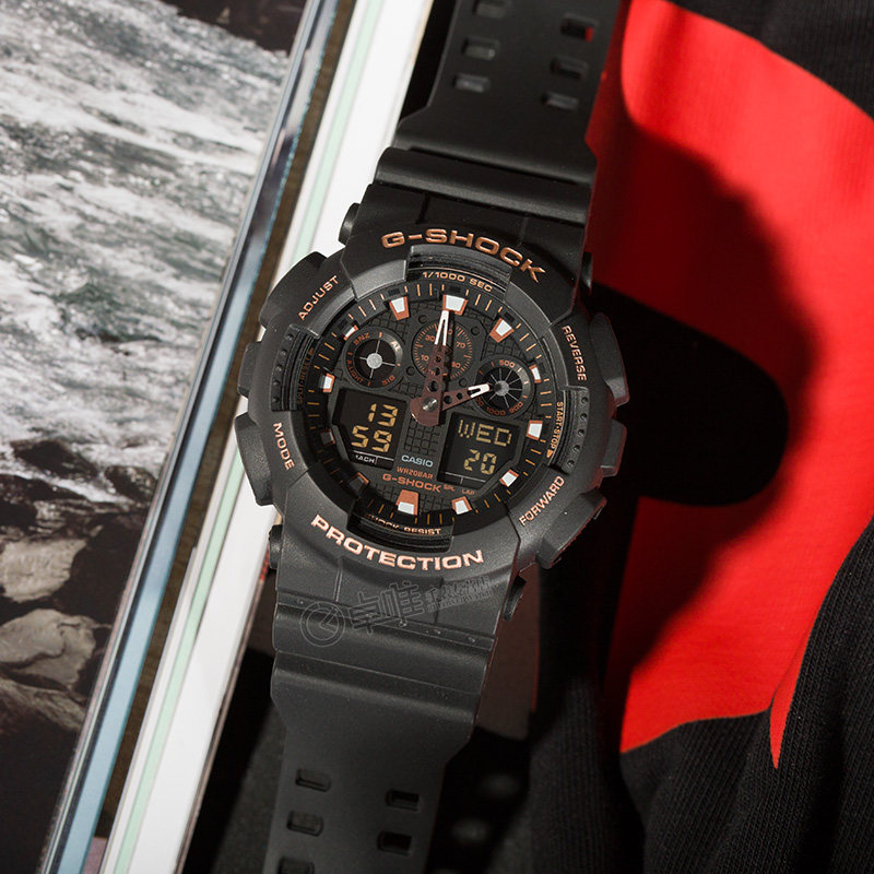 casio卡西欧手表gshock潮流双显学生运动防水男表ga100gbx日韩腕表