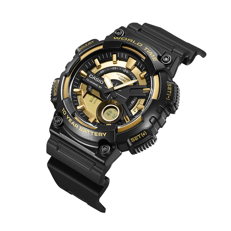 卡西欧 casio 手表男防水运动多功能学生电子手表aeq-110bw-9a-mc母婴