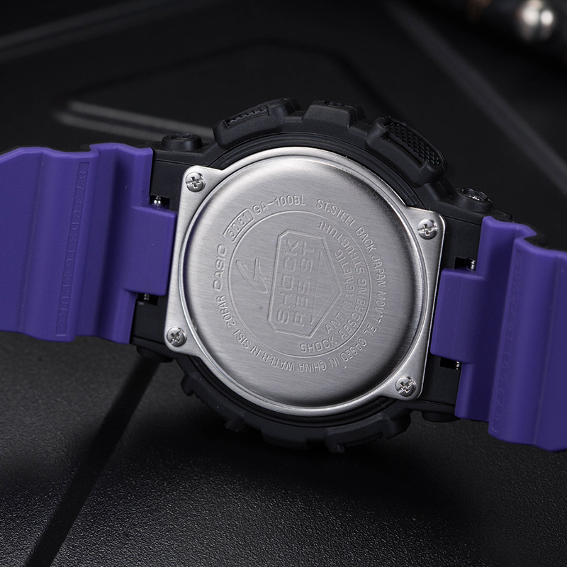 casio卡西欧手表gshock紫屏霓虹限量运动表ga100bl1a日韩腕表