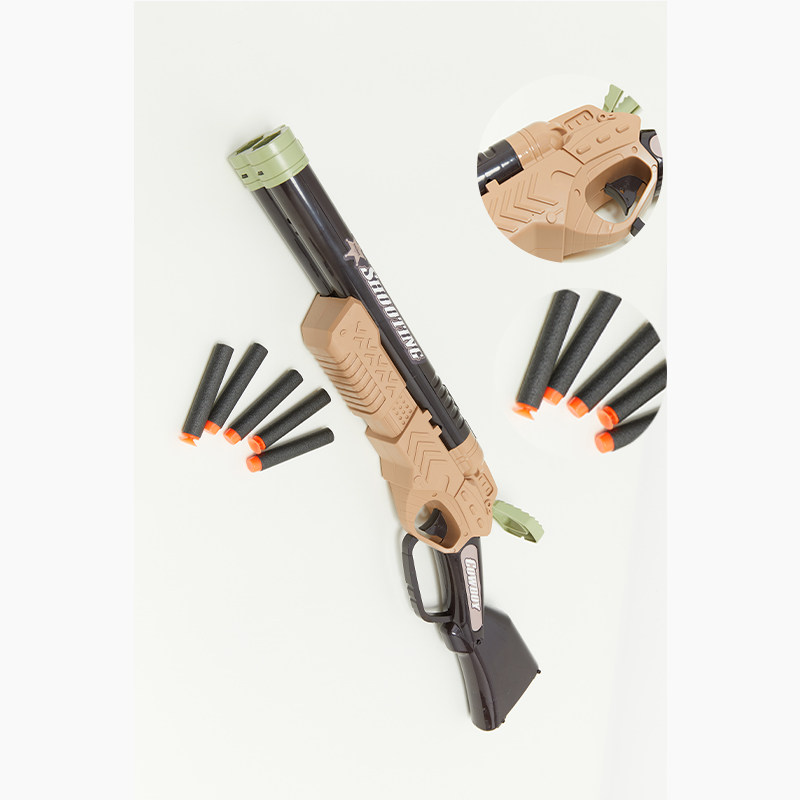 软弹funlink双管男孩益智玩具儿童多人互动游戏抛壳手枪软弹枪