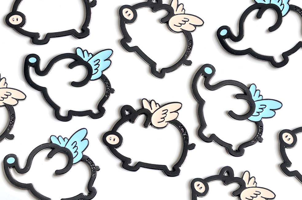 八门虫社合金汽车钥匙扣圈链挂件韩国可爱卡通女飞象男创意新品