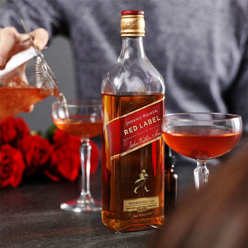 正品行货尊尼获加红牌红方苏格兰威士忌700ml调配可乐洋酒威士忌