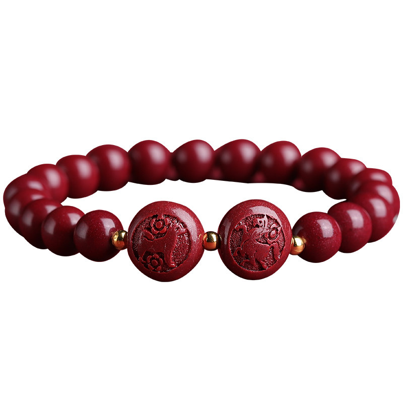 2022虎年本命年太岁朱砂三合手串女手链犯解刑破手链