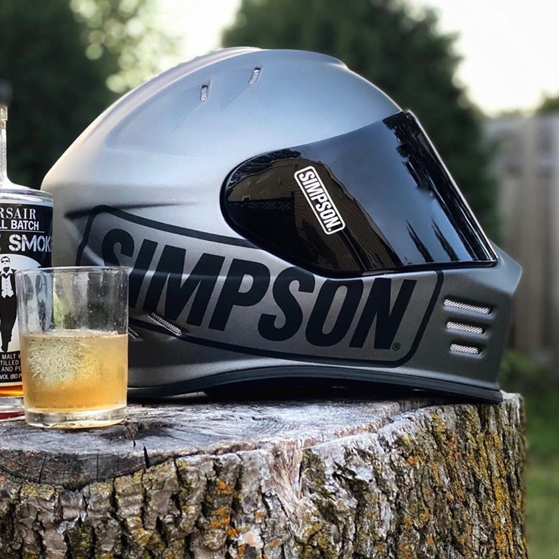 辛普森simpsonghostbandit防护碳纤维复古镜片全盔摩托车摩托车头盔