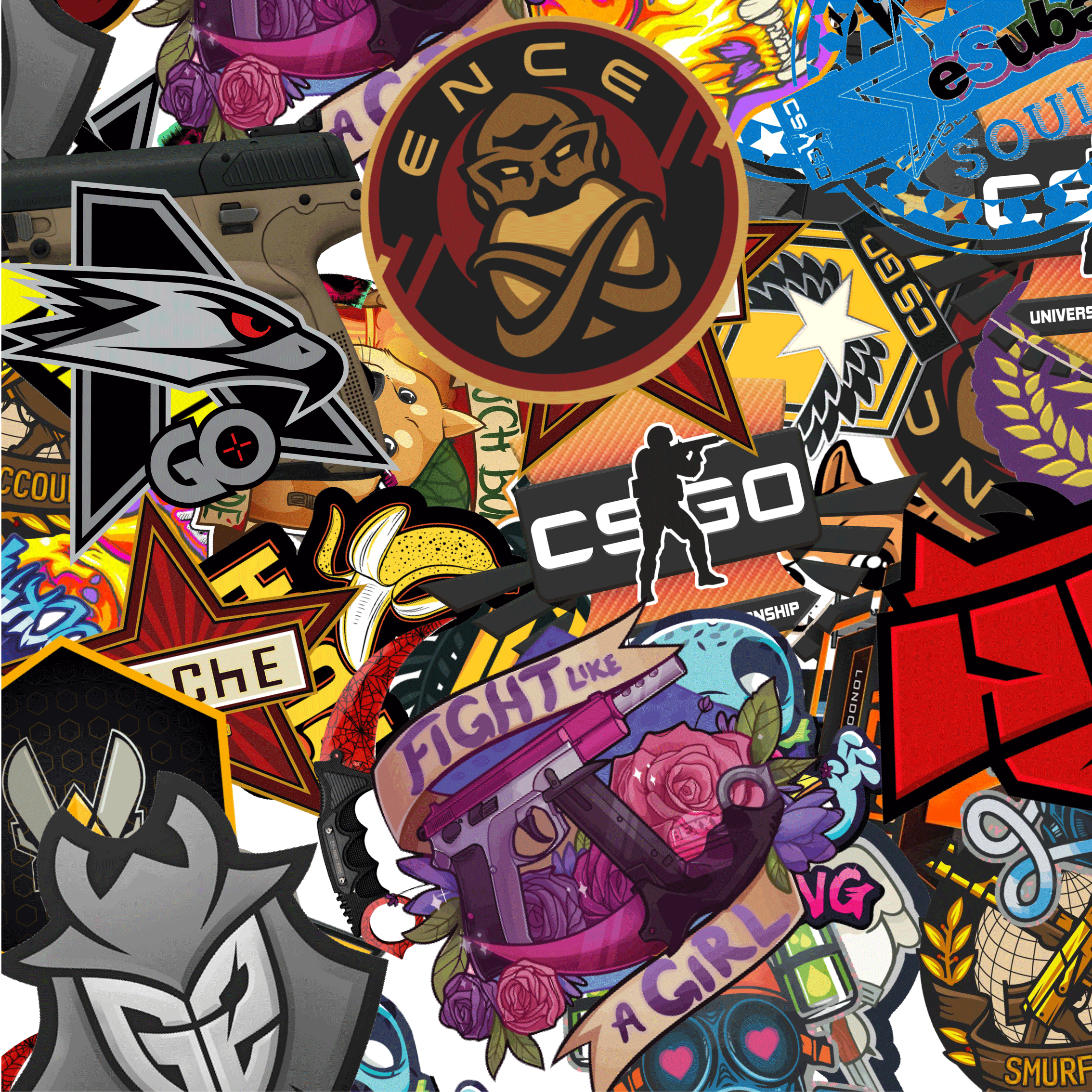 50张pc游戏反恐精英csgo行李箱滑板笔记本吉他防水笔记本个性小贴纸