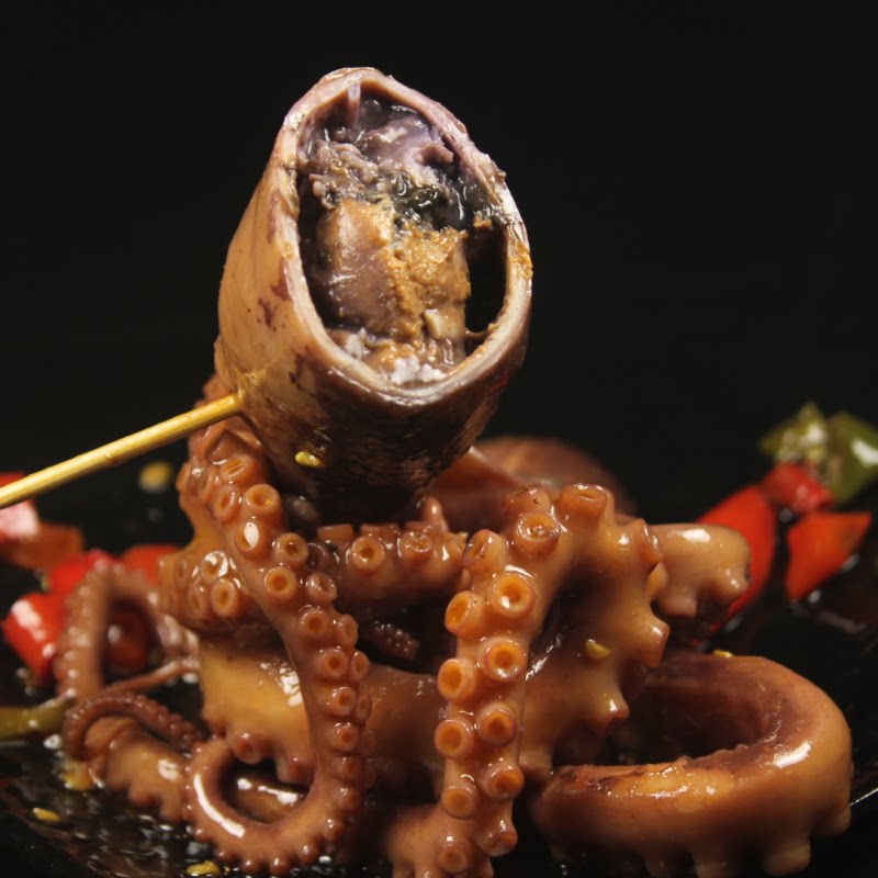 五香鱿鱼爆头袋装即食八爪鱼海鲜章鱼现做大米冷冻章鱼