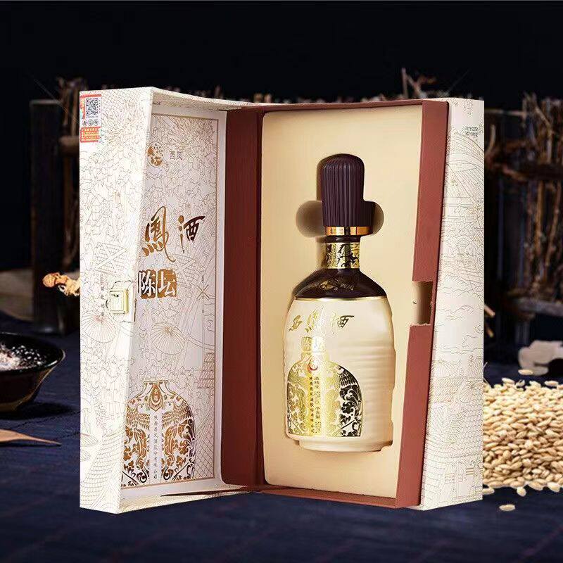 西凤酒陈坛名尊52度500ml绵柔凤香型高度白酒礼盒装收藏送礼正品