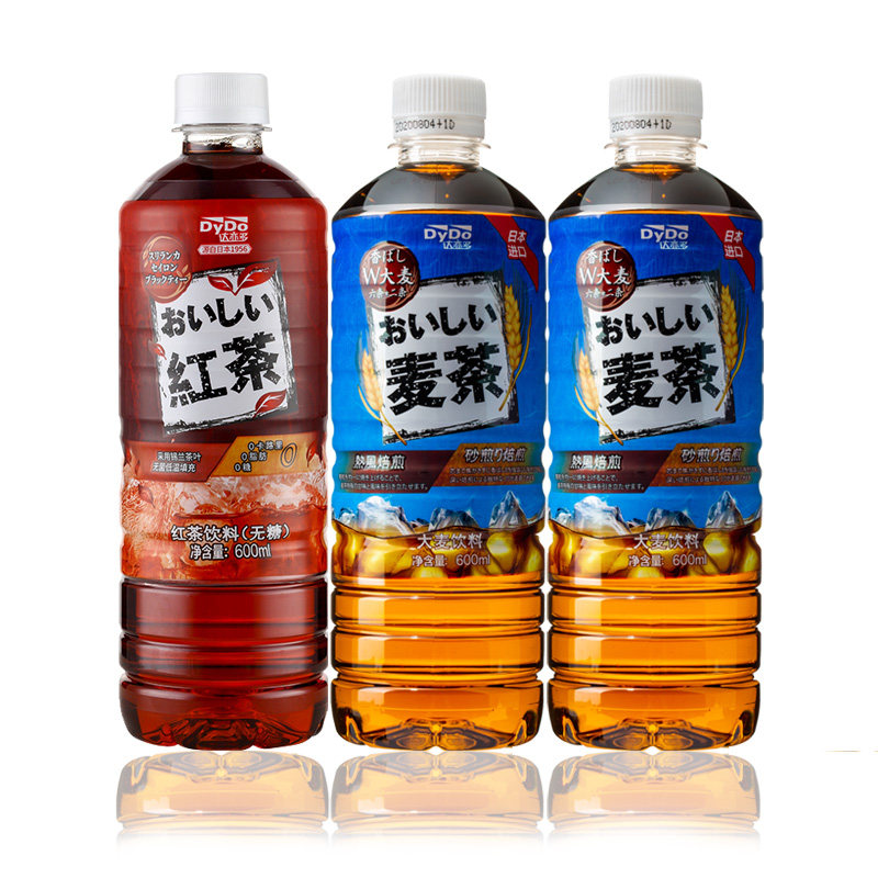 新品日本dydo达亦多无糖红茶饮料600ml3瓶无糖茶饮料