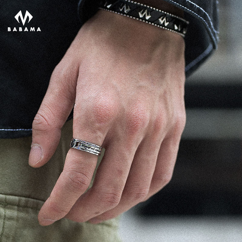 babama潮牌古巴男士戒指情侣礼物单身粗酷戒女戒指
