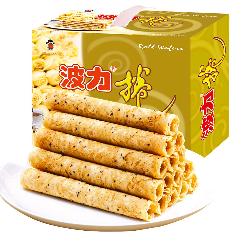 波力蛋卷540g鸡蛋蛋卷海苔卷手工饼干零食小吃蛋卷饼干