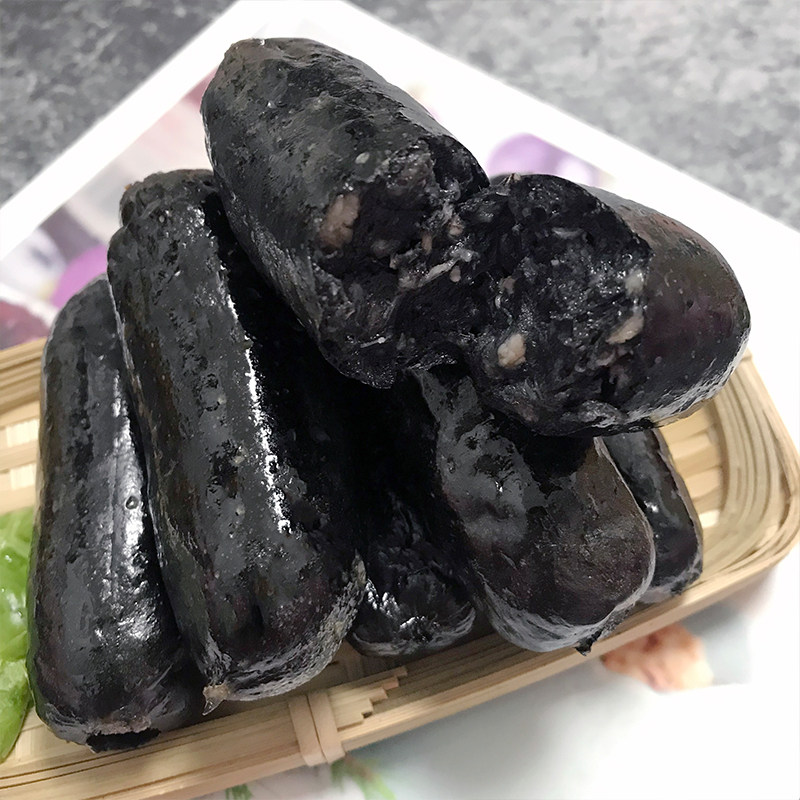 墨鱼台湾肠烤黑色地道纯肉肠火山石烤肠香肠香肠
