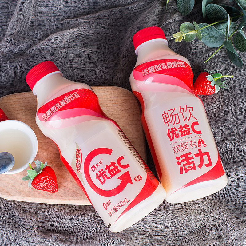 蒙牛优益酸奶800ml大桶活菌型乳酸菌饮品低温酸奶