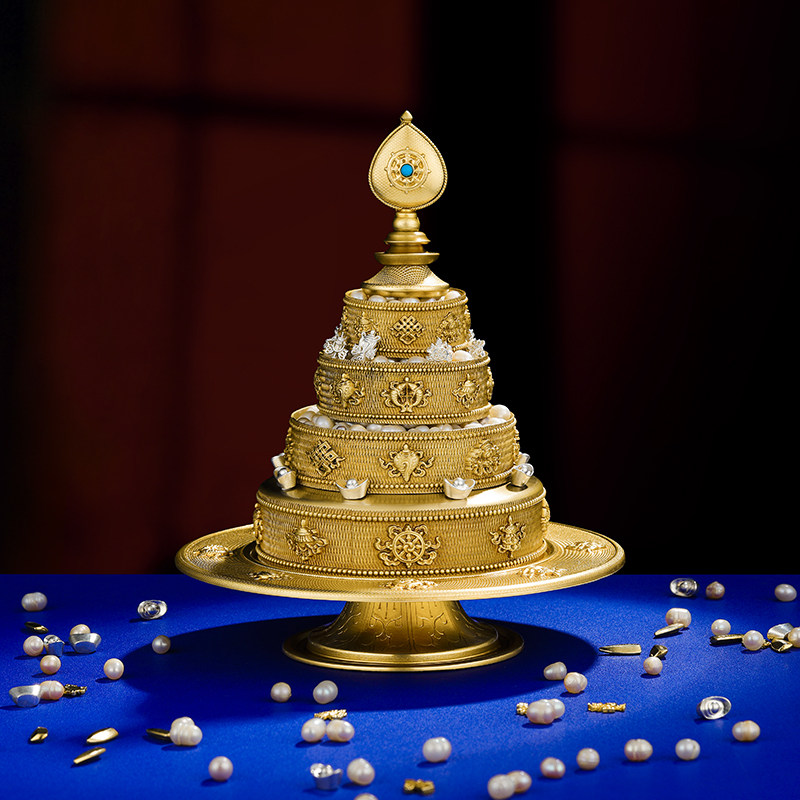 喇荣学院堪布设计纯铜曼扎盘八吉祥曼茶罗修盘10cm其他