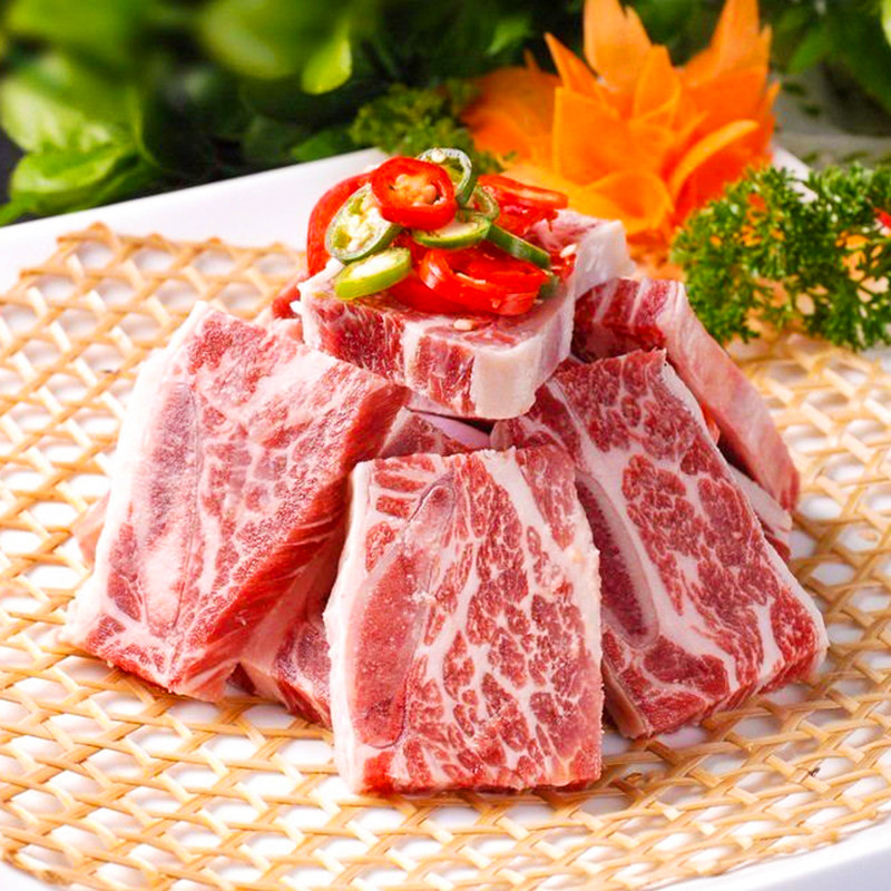 鸿亮牛仔骨新鲜黑椒雪花牛仔骨冷冻牛肋骨牛小排6袋1200g