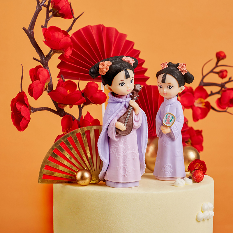 生日蛋糕装饰摆件汉服古风宫廷格格仙女娃娃公主节日装扮用品