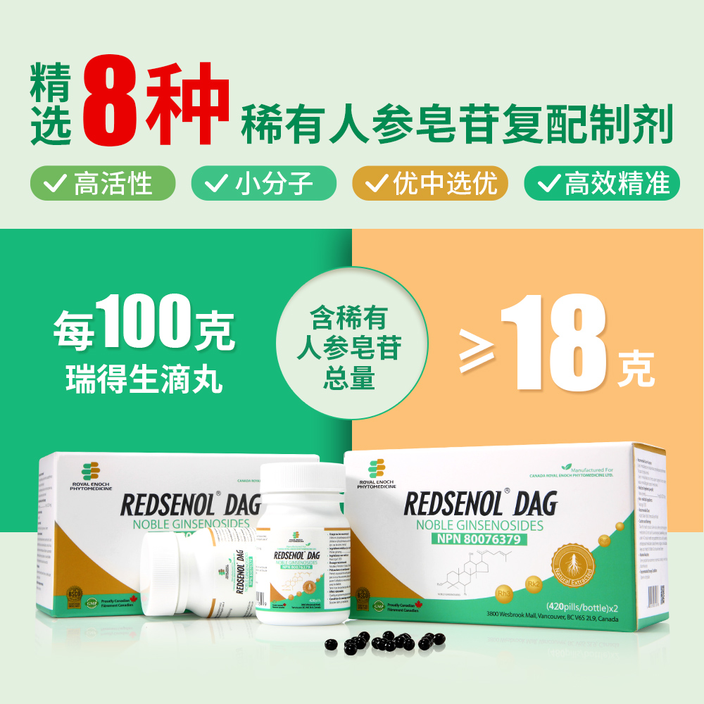 瑞得生滴丸加拿大进口稀有人参皂苷rh3appdrg5rk2不含rh2rg3