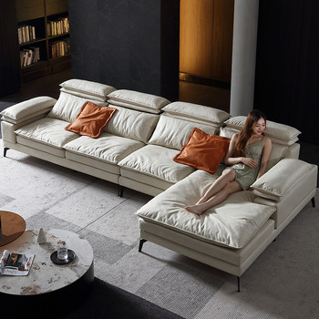 Yichaojiang Modern Fabric Sofa ງ່າຍດາຍຫ້ອງດໍາລົງຊີວິດ Italian Minimalist Corner Down Technology Fabric Sofa 2024 ຮູບແບບໃຫມ່