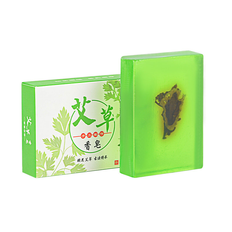 艾叶艾草香皂手工精油洁面抑螨嫩肤止痒消痘香皂