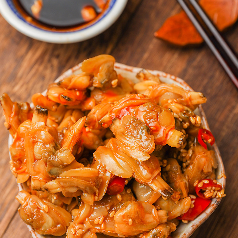 海鲜花蛤盛宴麻辣肉即零食香辣罐装200g2包邮其它