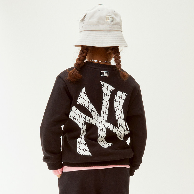 mlb儿童官方男女女童经典老花卫衣洋气气潮卫衣