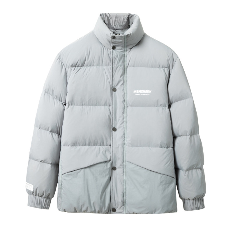 薇娅推荐menshark羽绒服2020年新款男士立领短款冬季加厚保暖外套