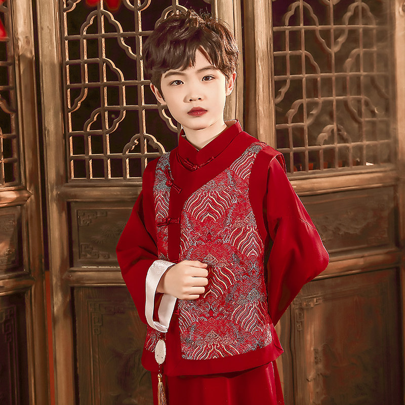 男童汉服高端中国国风儿童古装套装小男孩唐装唐装