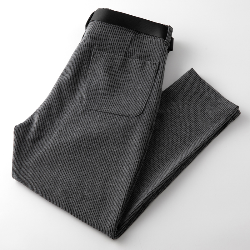 蒙口 密码裤子男韩版春季直筒宽松男士休闲裤港风纯色弹力西裤男