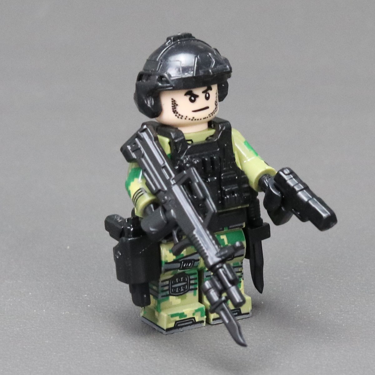 乐高军事反恐特警小人特种兵武器moc防暴警察塑料积木