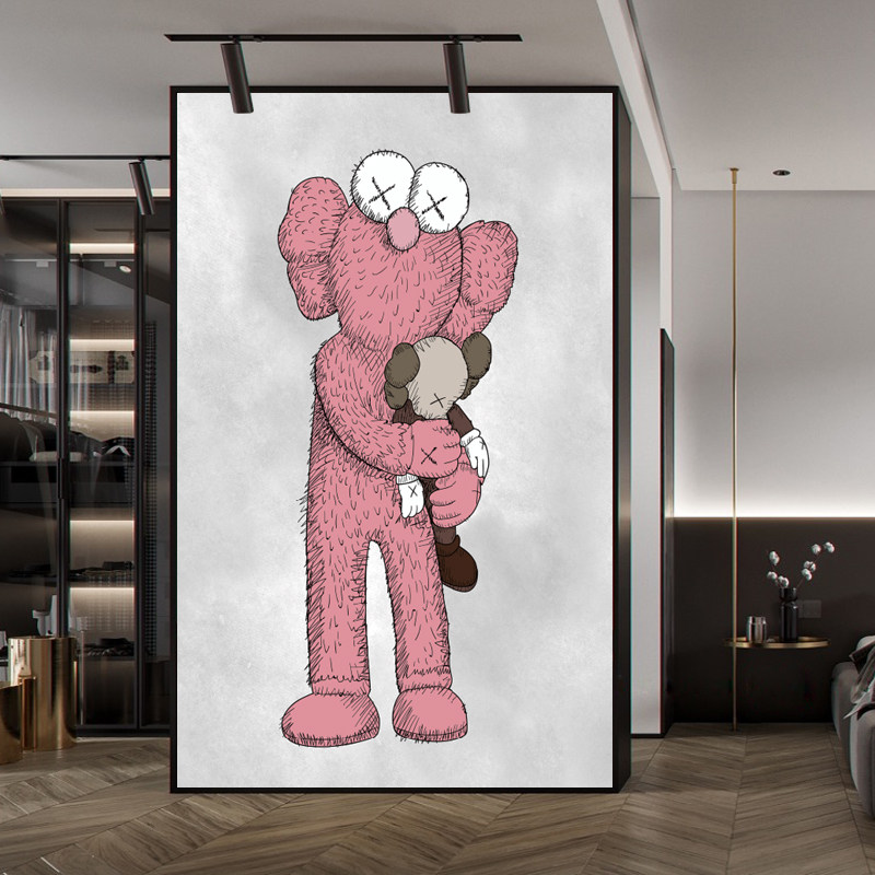 大幅联名kaws公仔挂画客厅沙发背景墙装饰画卧室现代装饰画