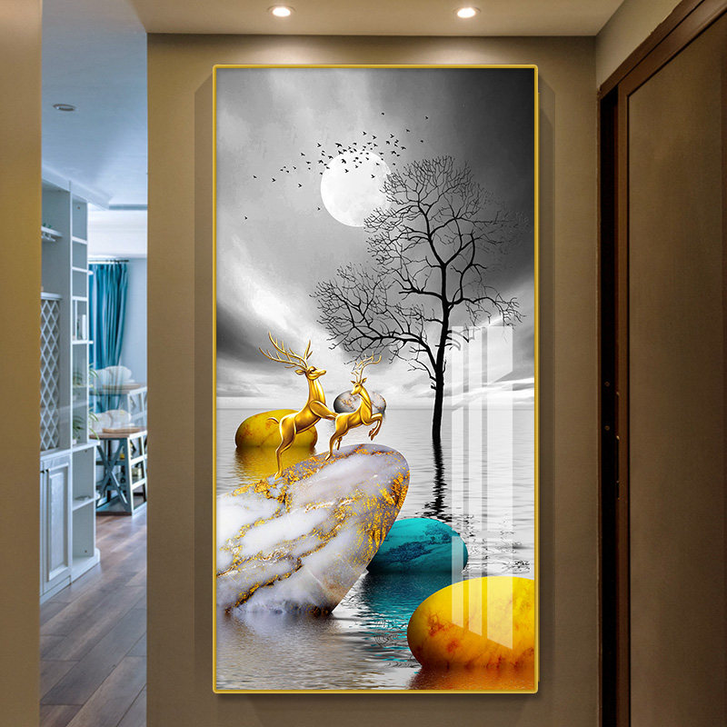 装饰画玄关挂画走廊走道壁画客厅轻奢风格背景墙现代装饰画