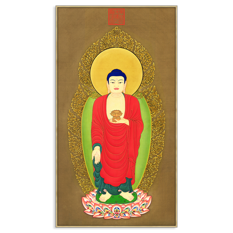 丁观鹏阿弥陀佛装饰挂画现代新中式国画佛教人物名家国画