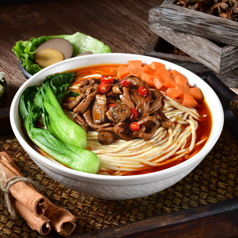 粮农酸辣鸡杂面浇头260g20包面馆商用速食面条速食菜