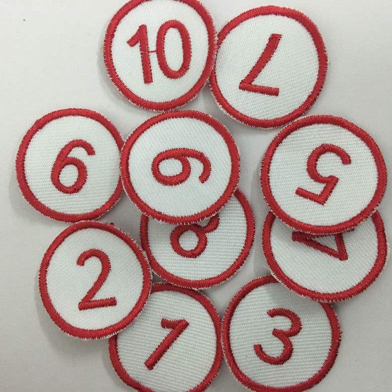 编号衣服毛巾号码布贴环保绣字学号刺绣幼儿布贴