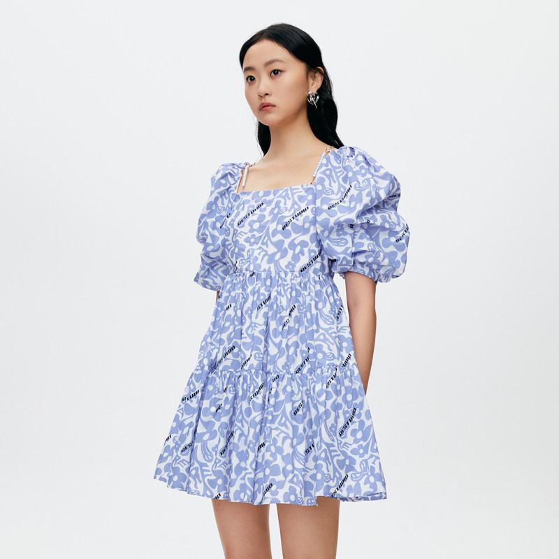 revan芮范2022夏季新品设计师款减反光肩带连衣裙连衣裙