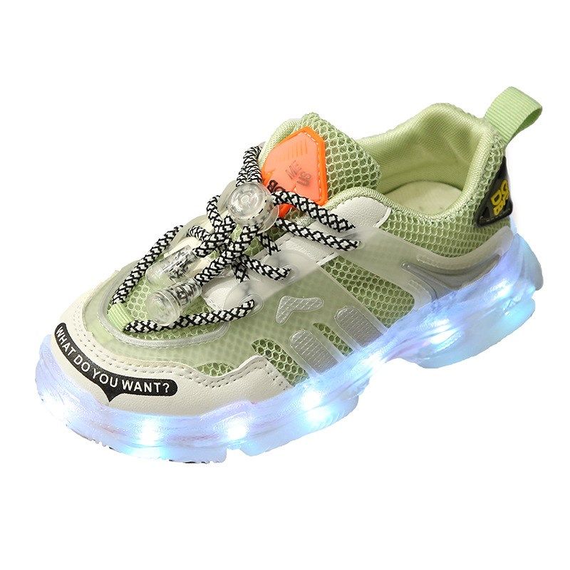 儿童发光鞋春夏usb充电男童运动鞋亮灯女童led运动鞋