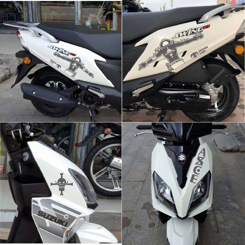 适用铃木uy125车贴踏板拉花摩托车动漫海贼王贴纸汽车装饰贴