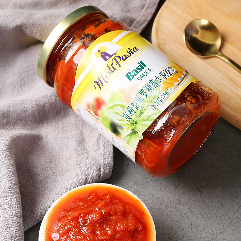 面酱进口莫利意大利350g番茄罗勒风味番茄酱