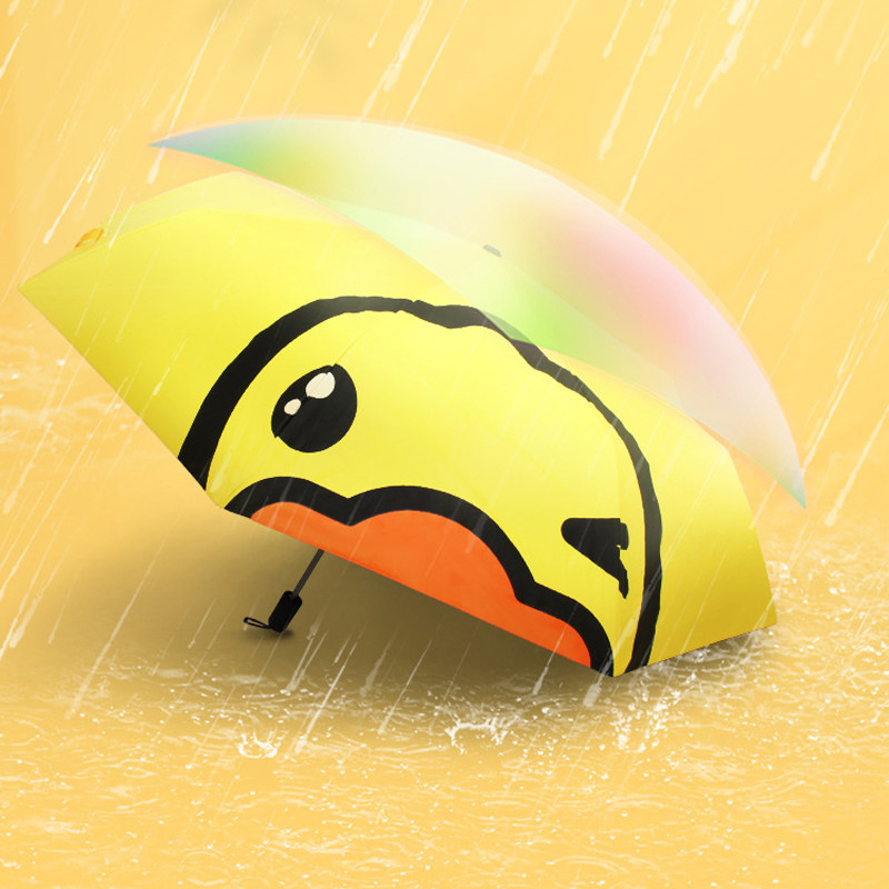 bduck小黄鸭男女自动晴雨两用遮阳防晒双人大号伞