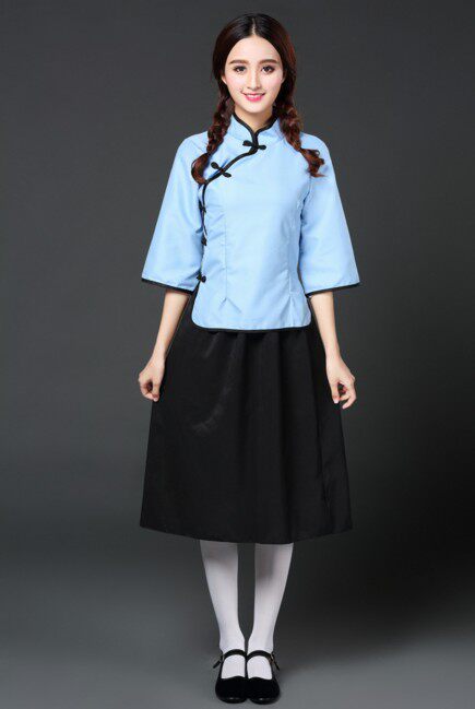 民国学生装五四青年装民国风复古女装演出服毕业民族服装