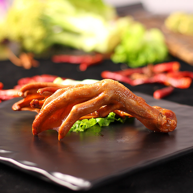 香辣鸭掌卤味熟食即食150克5只装