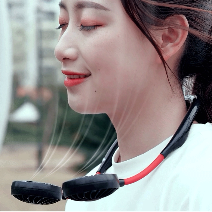 2020新款挂脖风扇usb便携式小电风扇学生懒人挂脖运动头戴式电扇