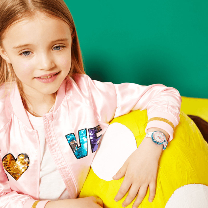 flikflak飞菲瑞士儿童手表粉蓝羊驼小学生指针男女瑞士腕表