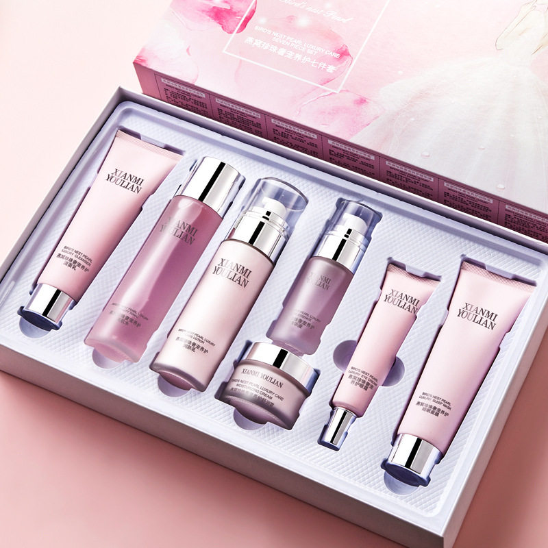 套装仙密悠莲燕窝珍珠国产套盒春夏粉色化妆品面部护理套装