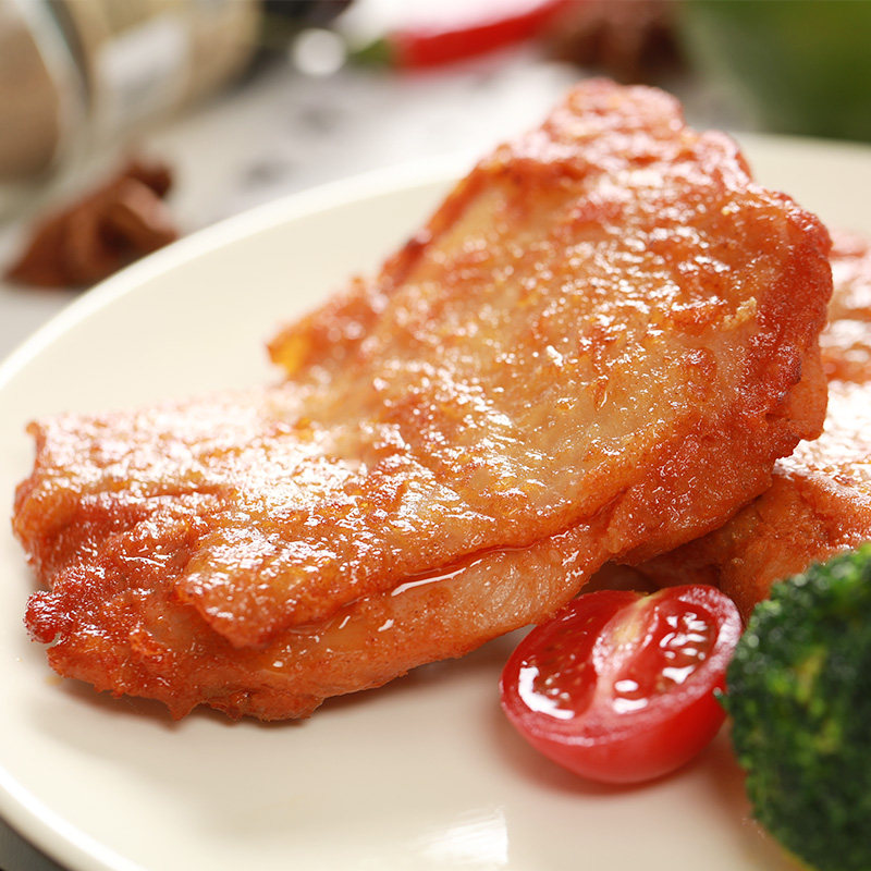 板烧腿排奥尔良口味冷冻腿排鸡扒半成品油炸小吃非kfc汉堡肉饼8片