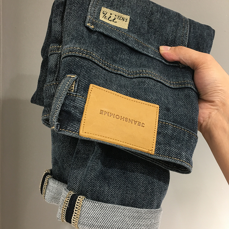 高端柔软面料2021年新款牛仔裤男夏季薄款男士潮流修身小脚长裤子