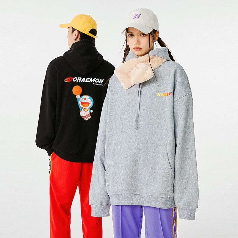 nerdy哆啦梦联联名系列韩国宽松时尚图案情侣卫衣