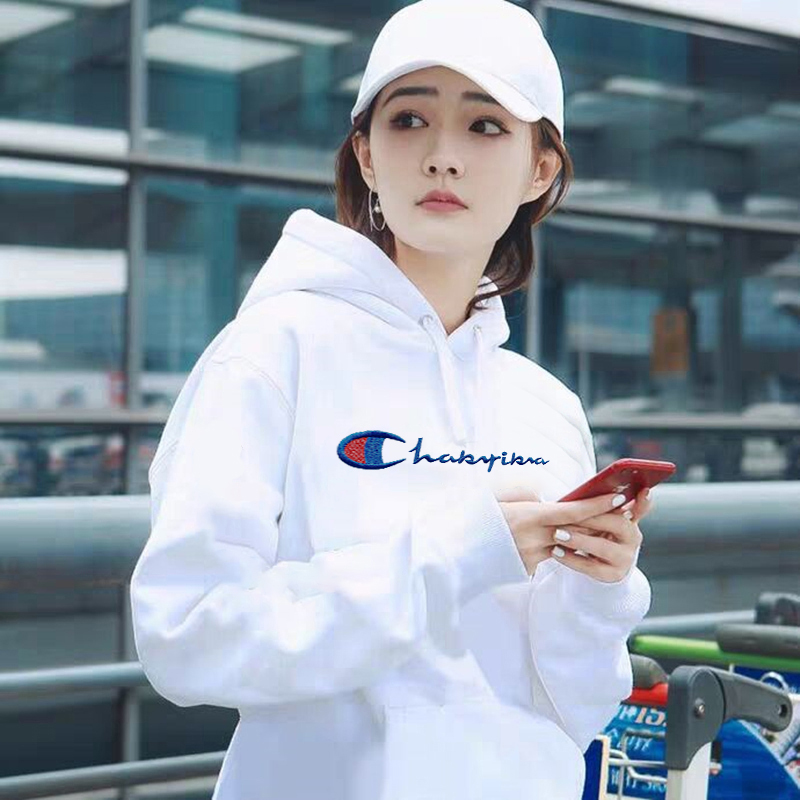 冠军乔治连帽卫衣女2021年秋冬季新款宽松炸街高级感加绒情侣外套